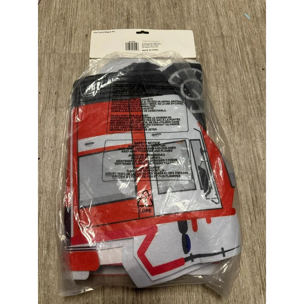 Kids Fire Truck  Wagon Costume Kit Halloween Decoration Cover OSFM